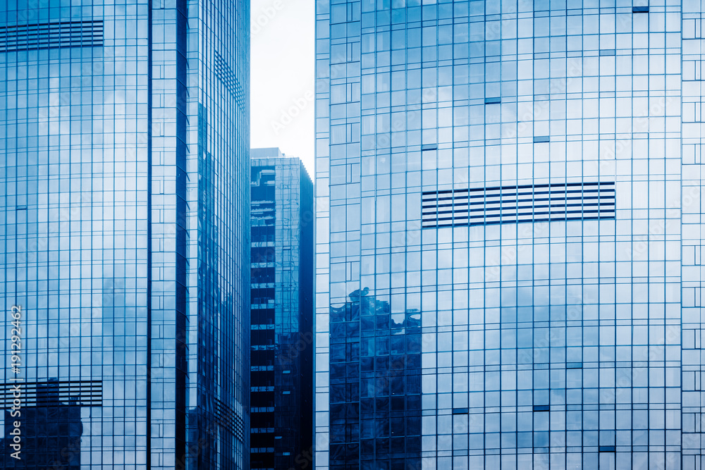 Close-Up of Modern Office Buildings in city of China. Close-Up of Modern Office Buildings in city of China.
