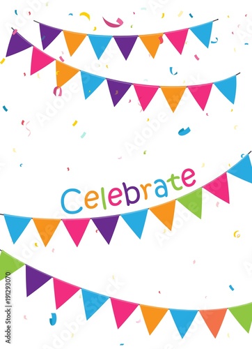 Celebration background with colorful bunting flags