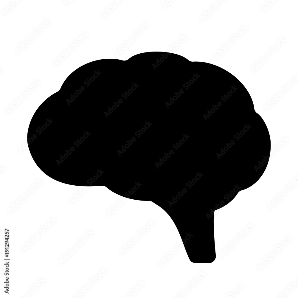 Human brain silhouette vector icon