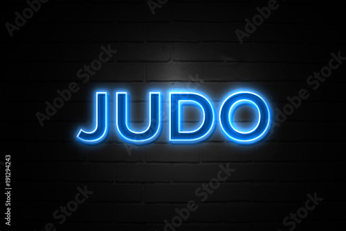 Judo neon Sign on brickwall