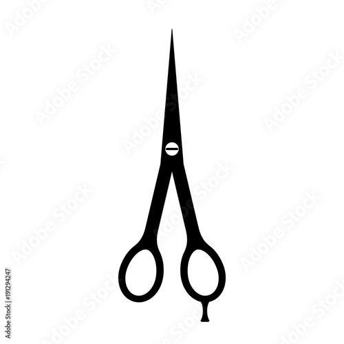 Thin barber scissors vector icon