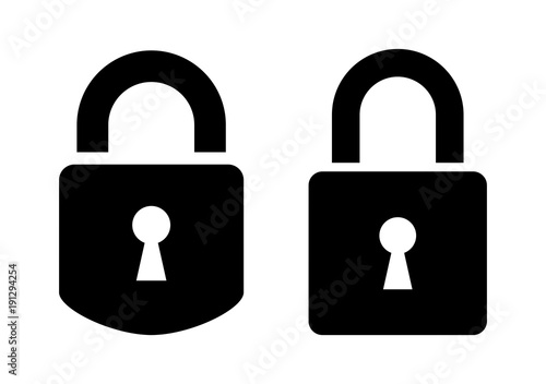 Two padlocks vector icon