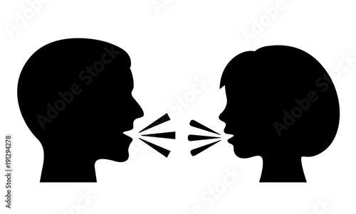 Man and woman conversation