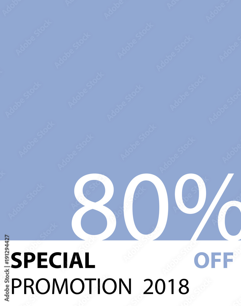 Special Promotion 80 percent pantone style vector (blue color) for banner or poster. Sale and Discounts Concept. Special Promotion 80 percent pantone style vector (blue color) for banner or poster. Sale and Discounts Concept.