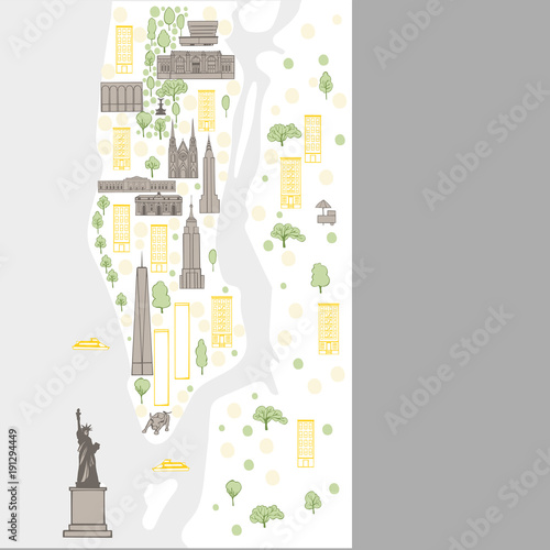 Map of New York city. Vector illustration.