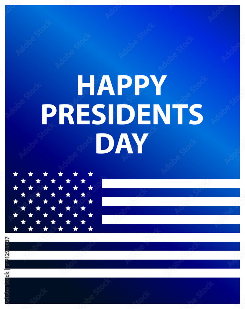 Happy Presidents Day. Festive illustration for greeting card and poster. Usa flag. Typography design. Vector