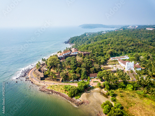 Aerial View of Reis Magos Church in Goa India photo