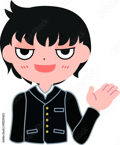 やんちゃな男子生徒　案内する