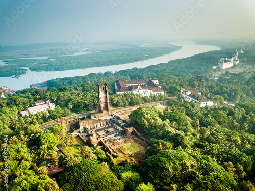Aerial View of Velha Goa in Goa India