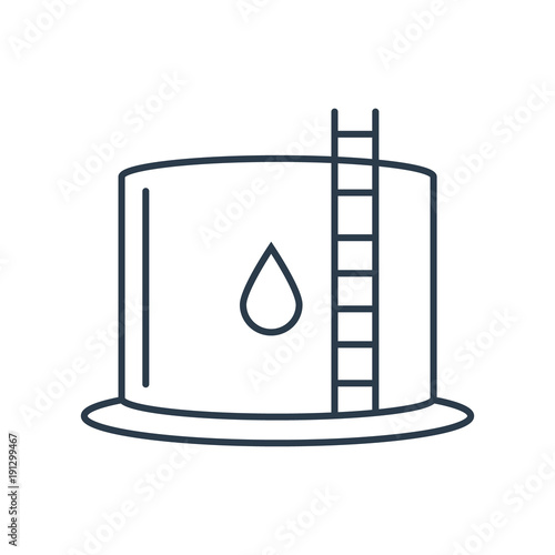 Linear icon of water tank