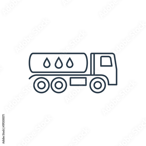 Linear car icon with tank