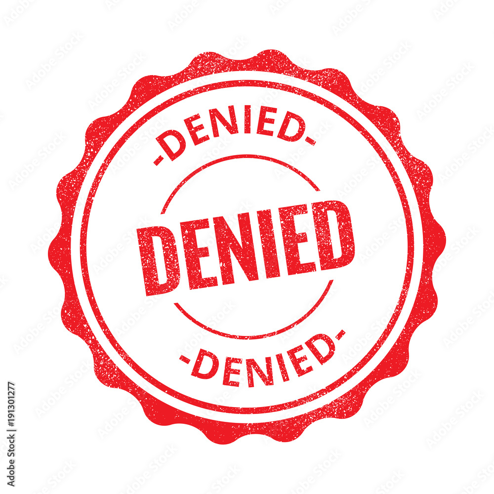 Denied grunge retro red isolated stamp on white background Denied grunge retro red isolated stamp on white background