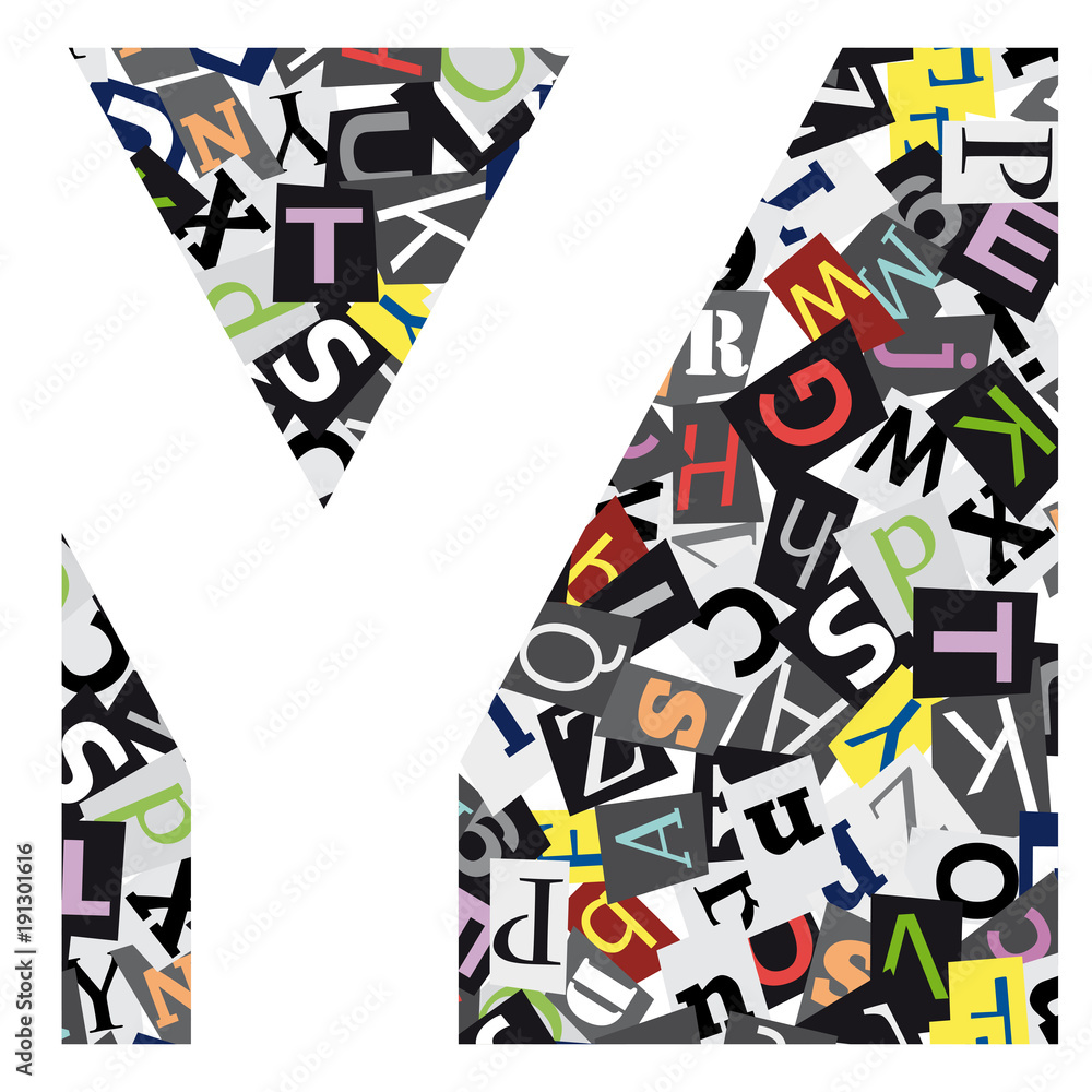 Vector geometric initial letter Y on confused alphabet