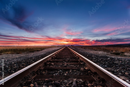 Vivid Railroad Sunset photo