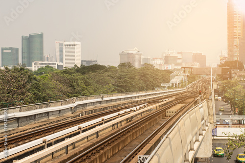 sky train In Thailand with Weather is toxic because of the dust in the air