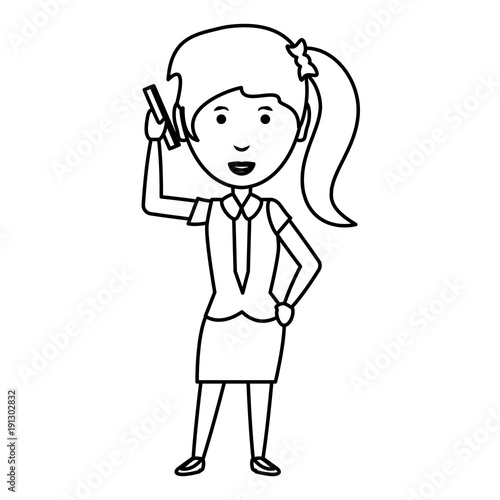 cartoon businesswoman icon