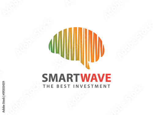smart brain wave vector logo design