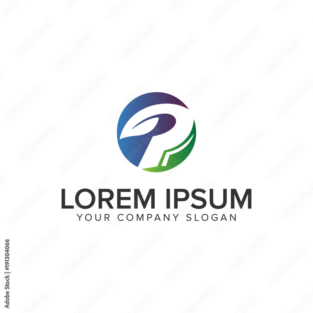 Letter P nature Green Logo design concept template. fully editable vector Letter P nature Green Logo design concept template. fully editable vector