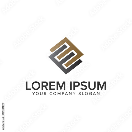 letter E double logo design concept template. fully editable vector