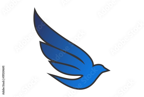 fly bird abstract logo dsign