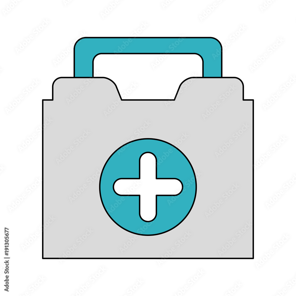 Obraz premium First aids suitcase icon vector illustration graphic design