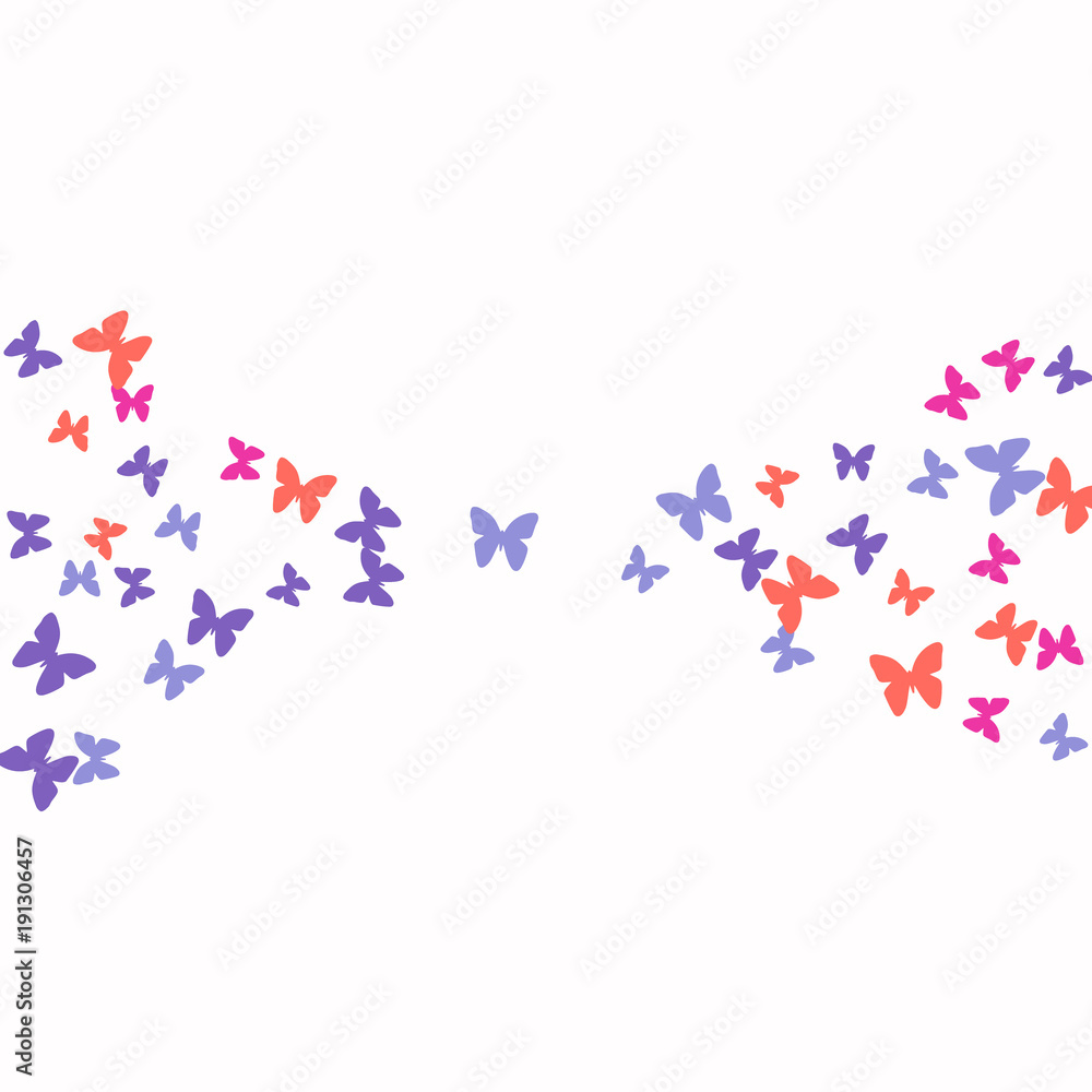 Spring Background with Colorful Butterflies. Simple Feminine Pattern for Card, Invitation, Print. Trendy Decoration with Beautiful Butterfly Silhouettes. Vector Background with Moth Spring Background with Colorful Butterflies. Simple Feminine Pattern for Card, Invitation, Print. Trendy Decoration with Beautiful Butterfly Silhouettes. Vector Background with Moth