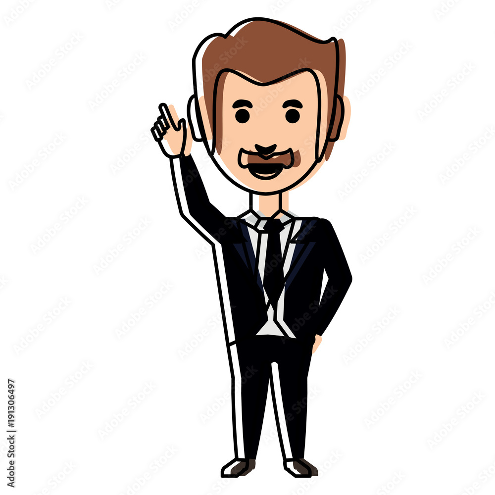 cartoon businessman icon