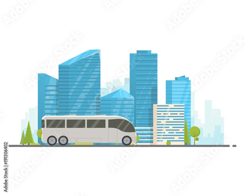 Touristic white bus