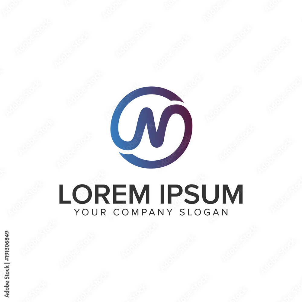 Letter N circle line logo design concept template. fully editable vector Letter N circle line logo design concept template. fully editable vector