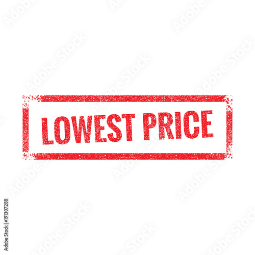 Lowest Price grunge retro red isolated stamp on white background