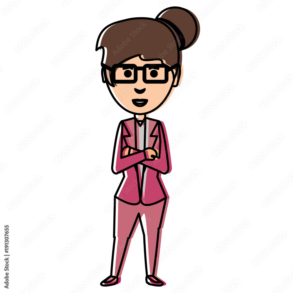 cartoon businesswoman icon