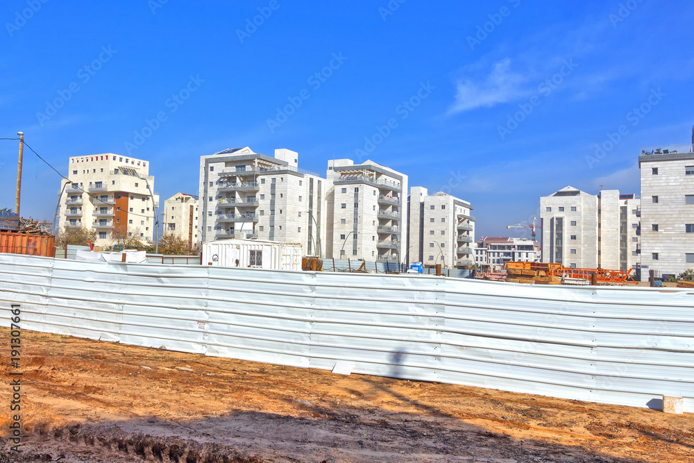 Construction of a residential area. Construction of a residential area.