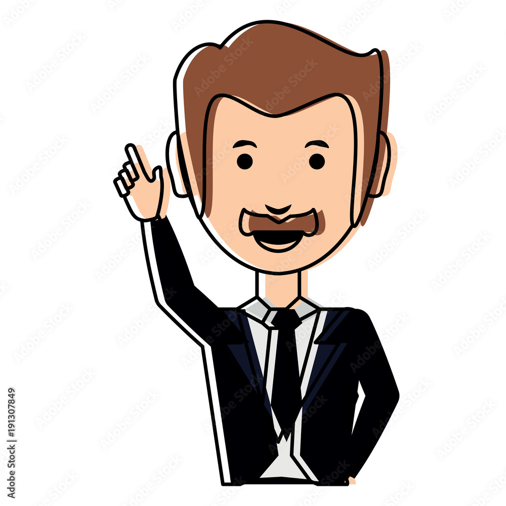 cartoon businessman icon