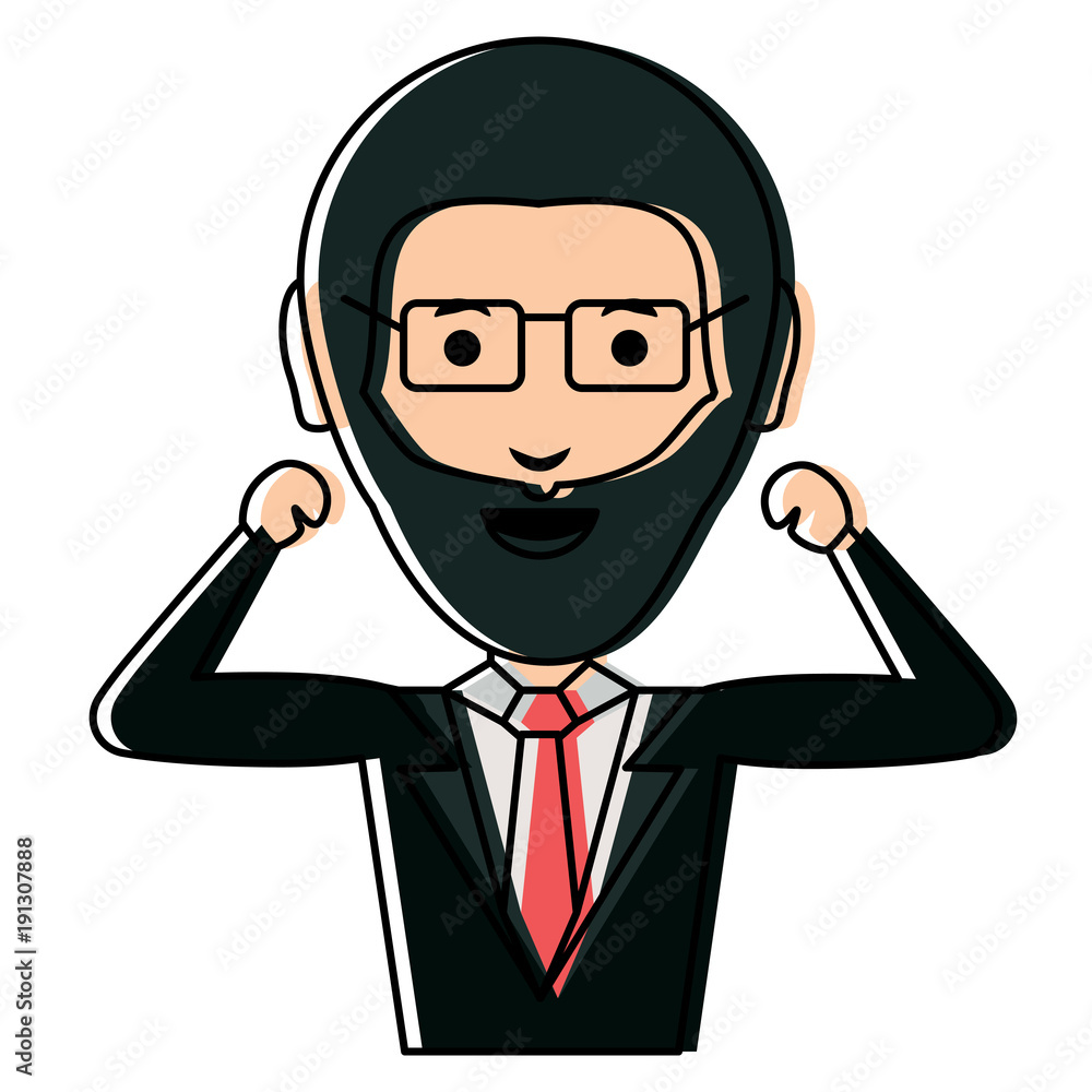 cartoon businessman icon