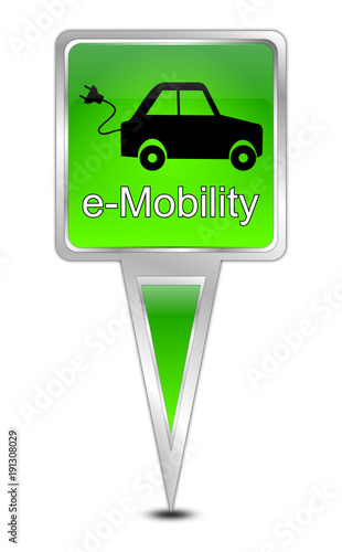 Map pointer with e-Mobility - illustration