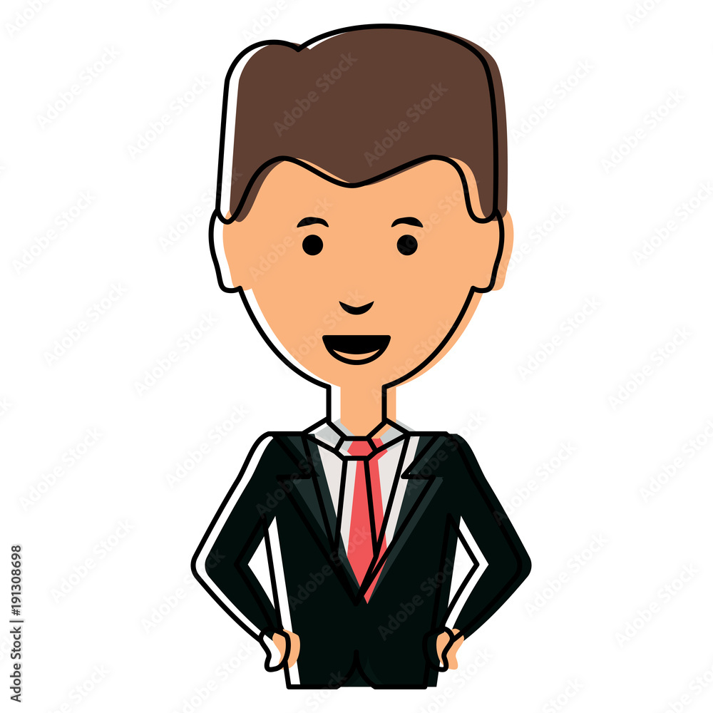 cartoon businessman icon