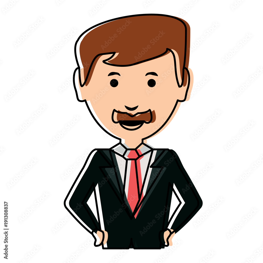 cartoon businessman icon