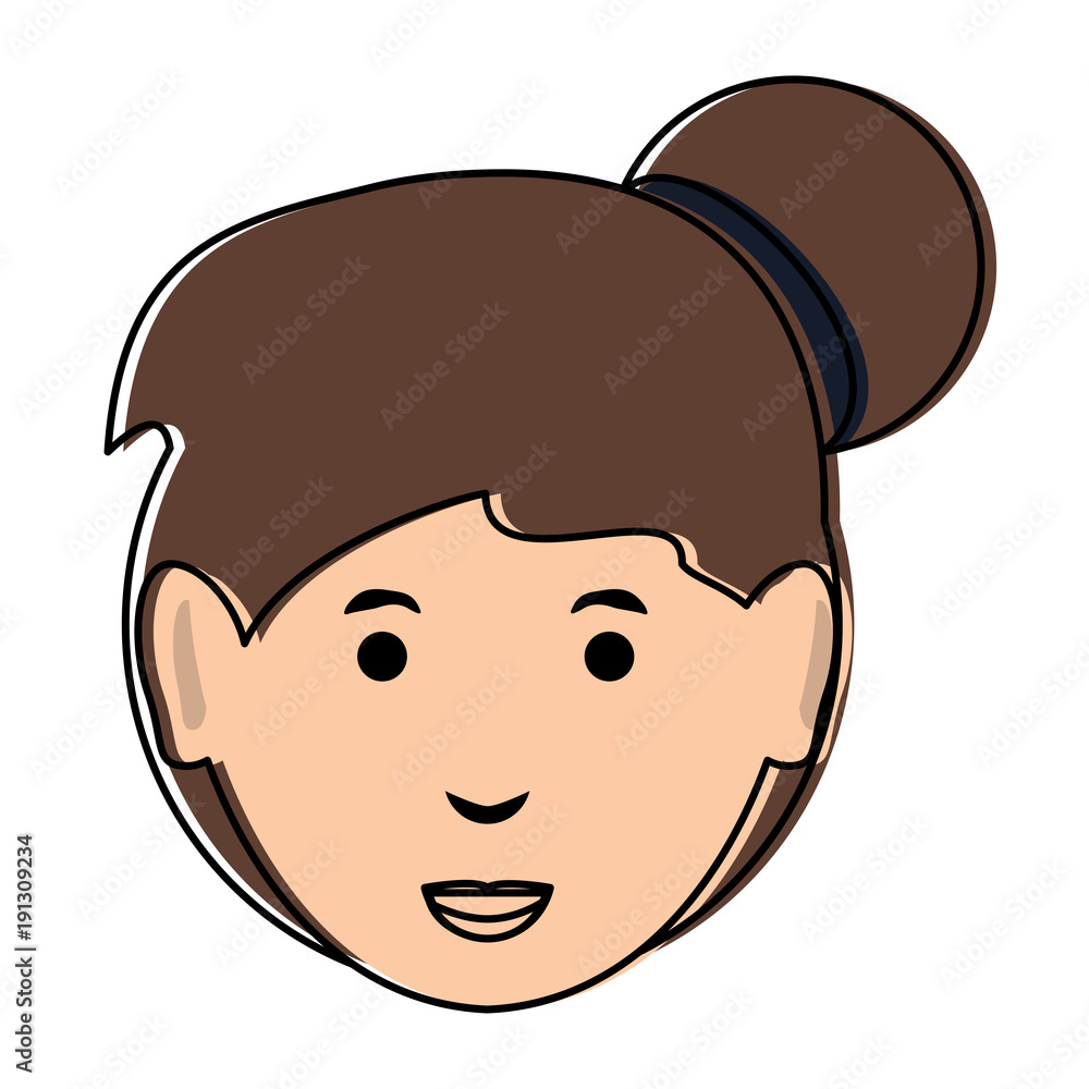cartoon woman face icon cartoon woman face icon