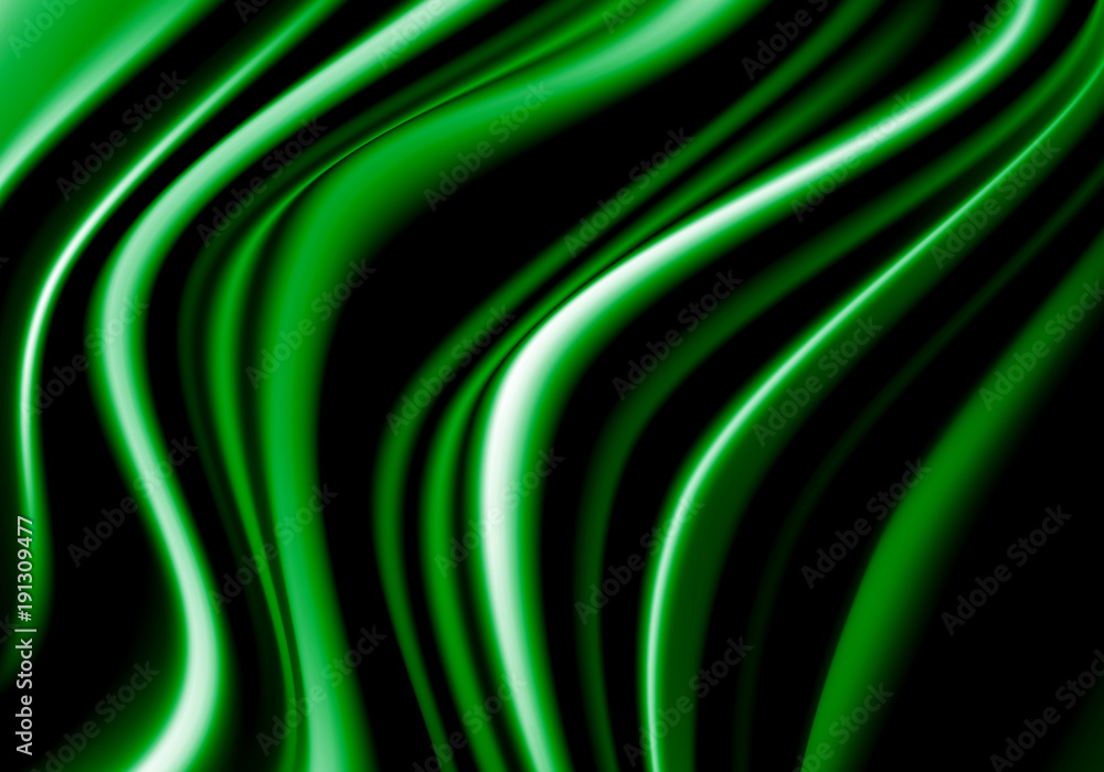 Green fabric satin wave luxury background vector illustration. Green fabric satin wave luxury background vector illustration.