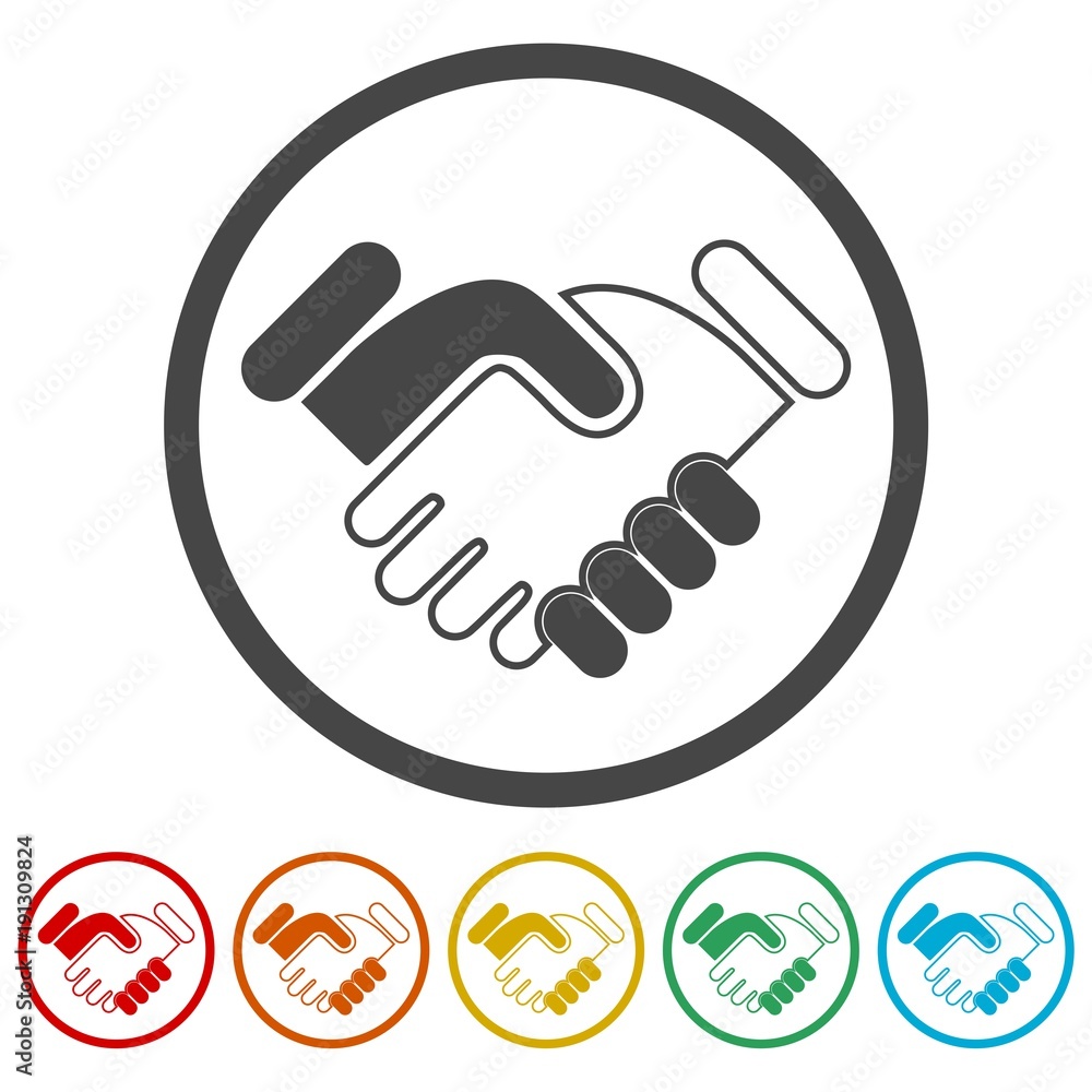 Partnership icon, Handshake, 6 Colors Included Partnership icon, Handshake, 6 Colors Included