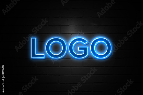 Logo neon Sign on brickwall