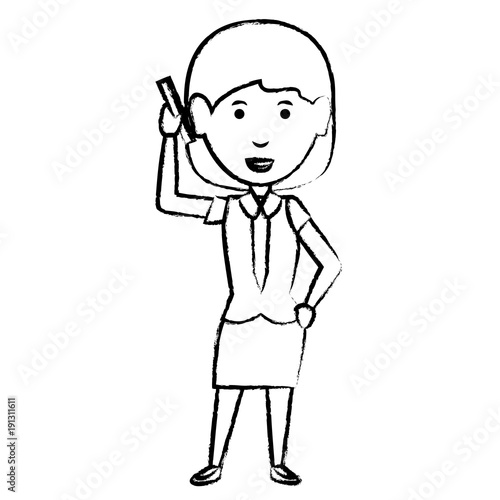 cartoon businesswoman icon