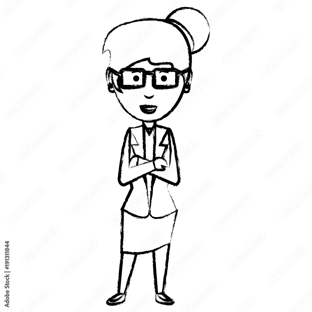 cartoon businesswoman icon