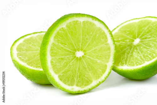 green lime isolated on white background
