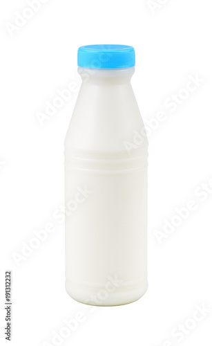 Bottle of Milk on Isolated White Background