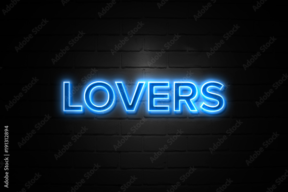 Lovers neon Sign on brickwall