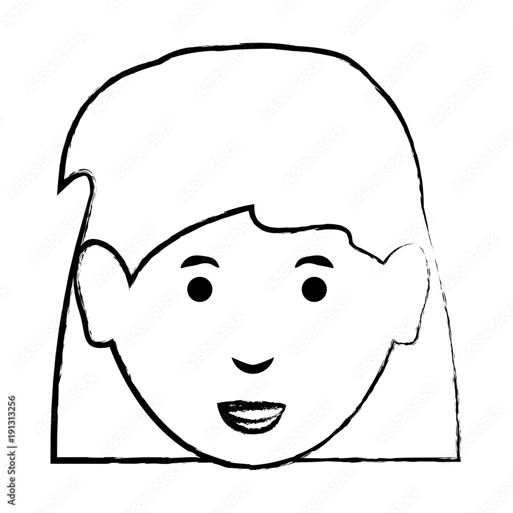 cartoon woman face icon cartoon woman face icon