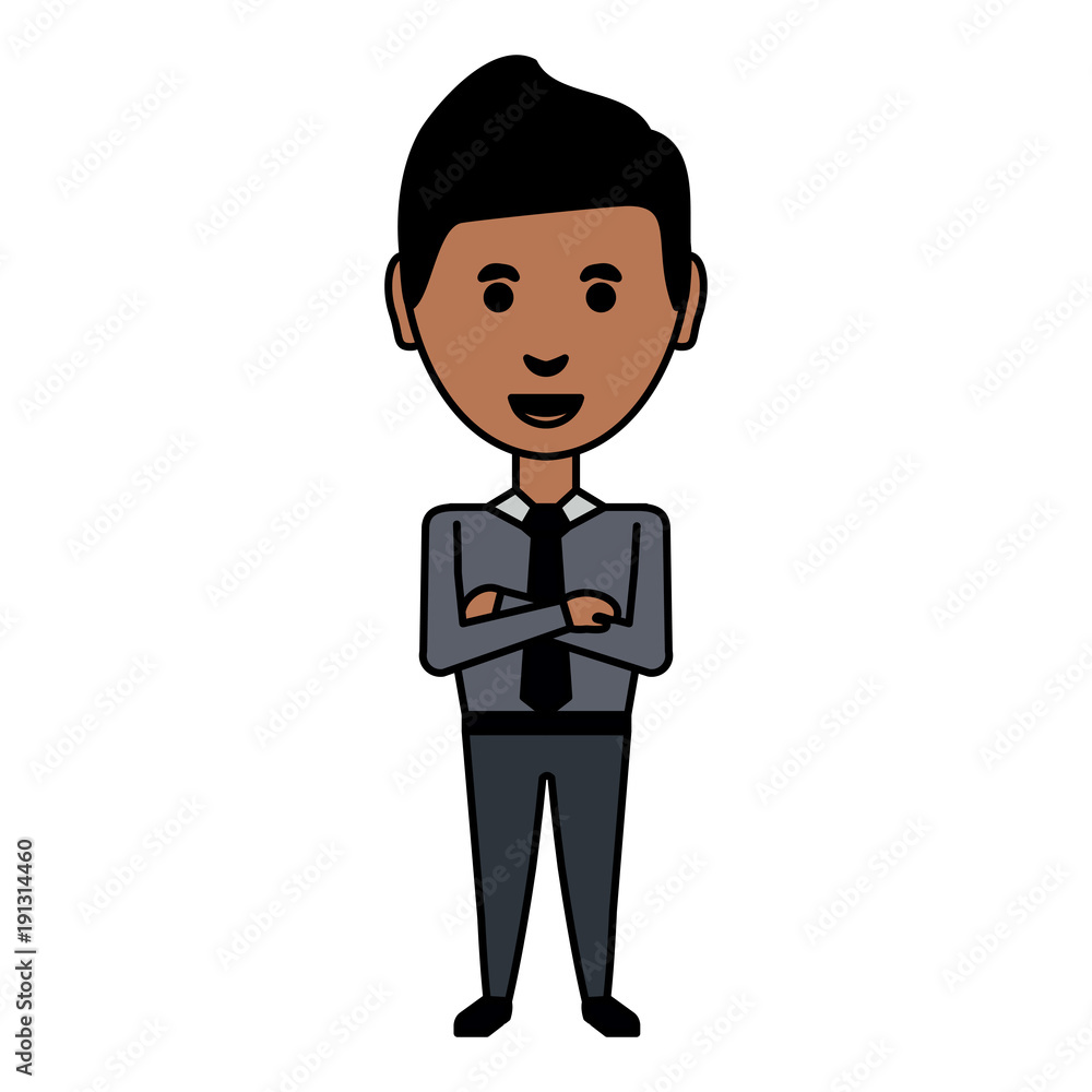 cartoon businessman icon