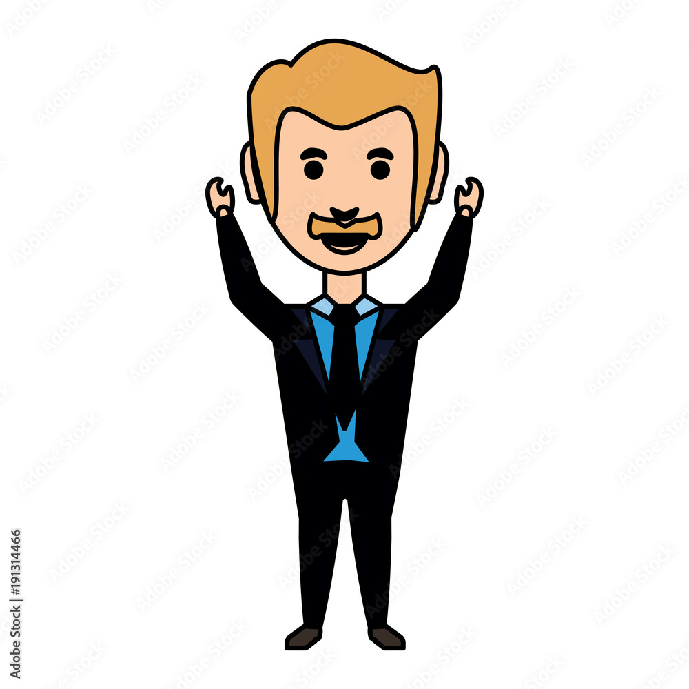 cartoon businessman icon