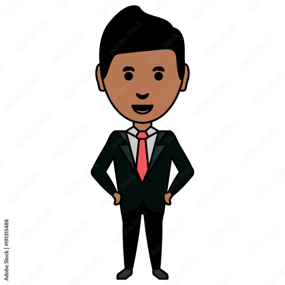 cartoon businessman icon